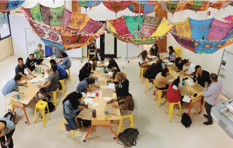 Students work on projects at The Hive